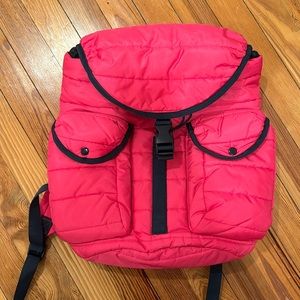 Uniqlo puffy hot pink backpack